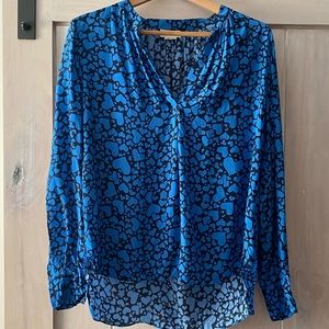 Zadig & Voltaire blue heart and black blouse